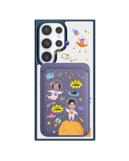 Android Magnetic Wallet Case - Face Grid Dream Astronaut