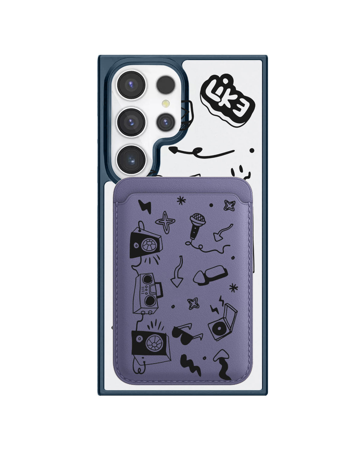 Android Magnetic Wallet Case - Social Black