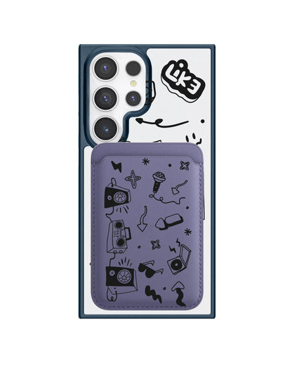 Android Magnetic Wallet Case - Social Black