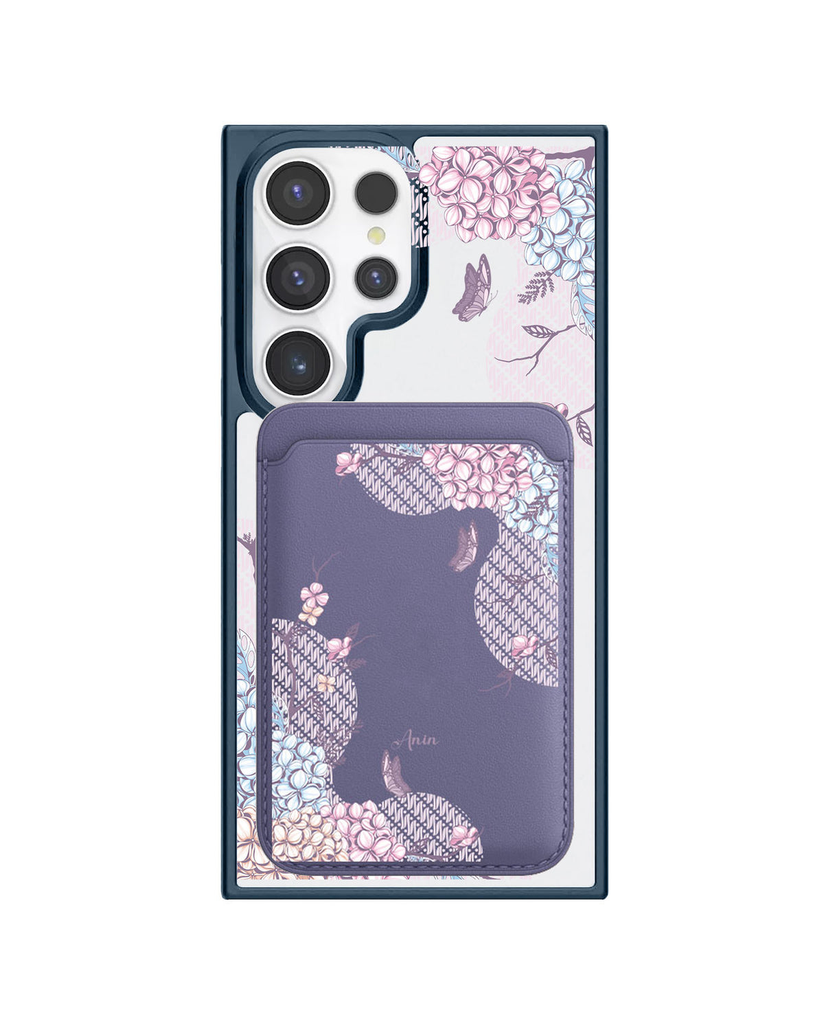Android Magnetic Wallet Case - Batik Floral