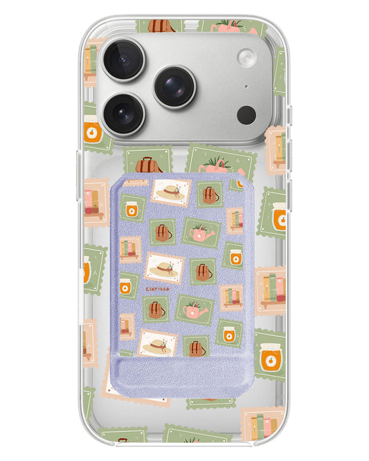 iPhone Magnetic Multifold Wallet - Cottagecore stamps
