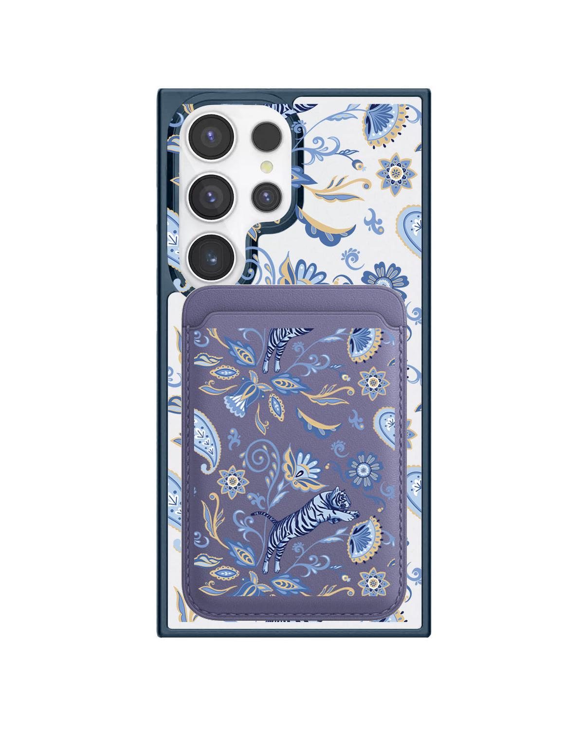 Android Magnetic Wallet Case - Tiger & Floral