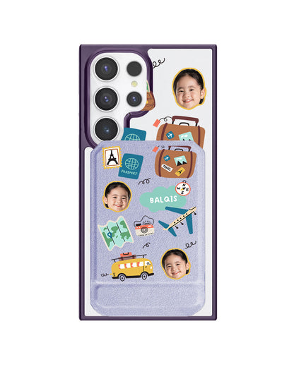 Android Magnetic Multifold Wallet - Face Grid Travel