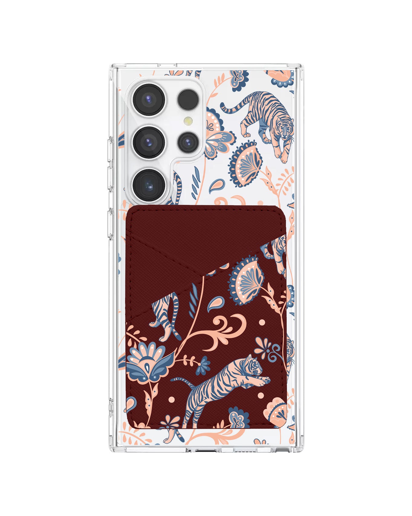 Android Phone Wallet Case - Tiger & Floral 5.0