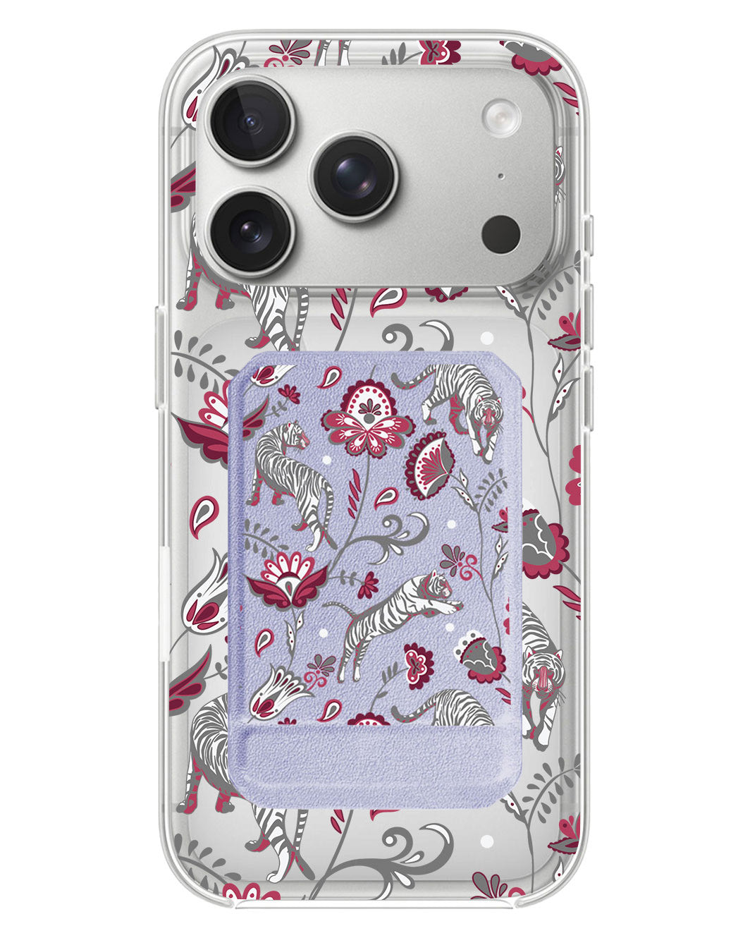 iPhone Magnetic Multifold Wallet - Tiger & Floral 6.0