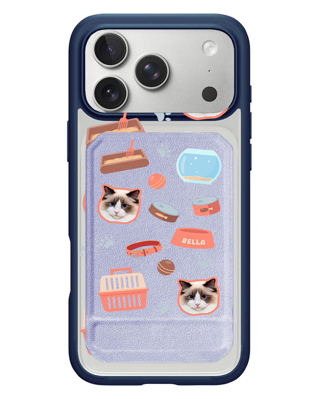 iPhone Magnetic Multifold Wallet - Pet Grid Kitty Cozy Corner