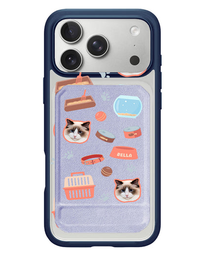 iPhone Magnetic Multifold Wallet - Pet Grid Kitty Cozy Corner