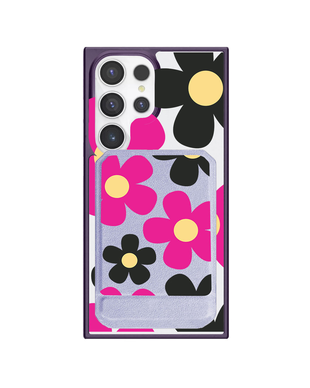 Android Magnetic Multifold Wallet - Daisy Hot Pink