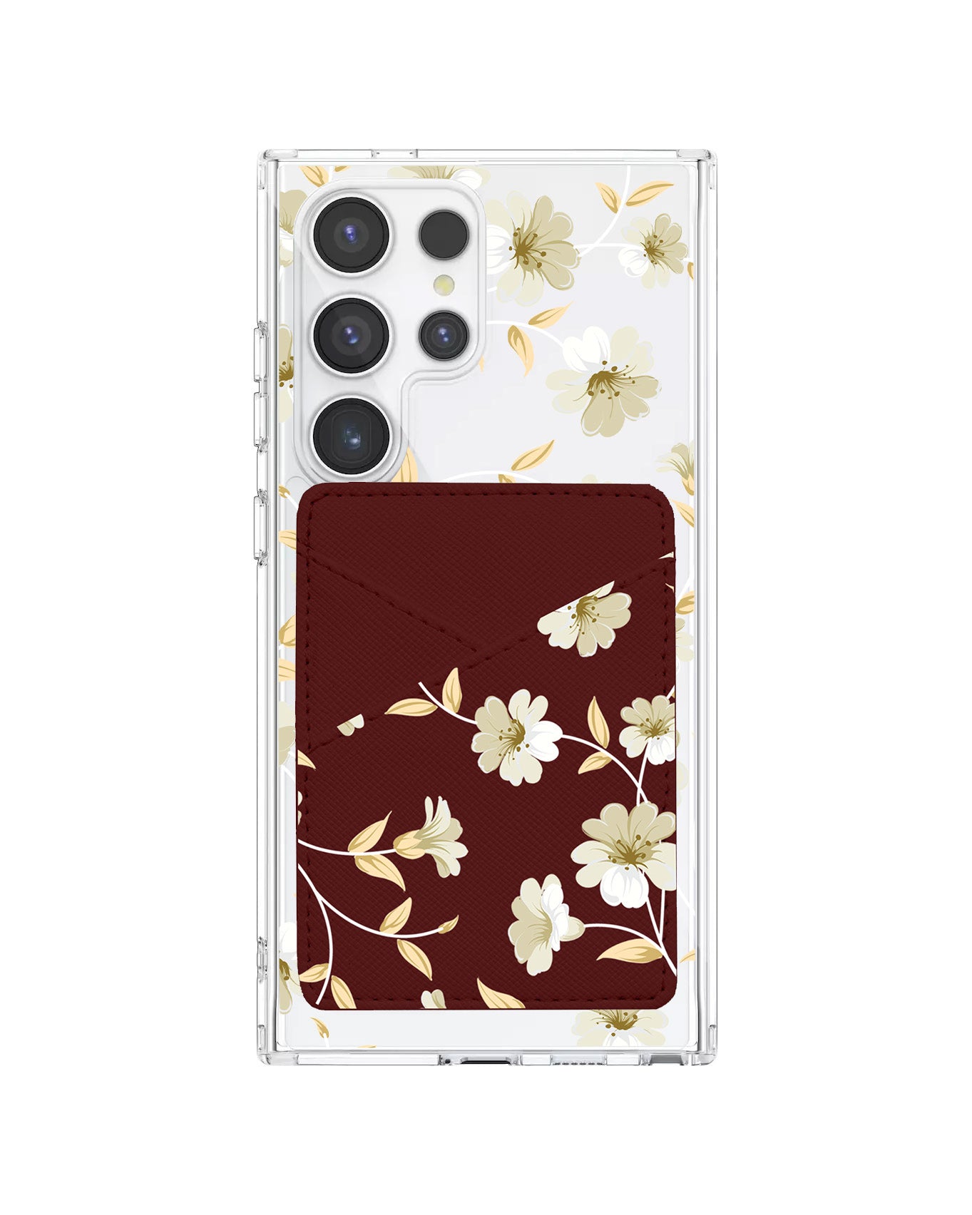 Android Phone Wallet Case - White Magnolia
