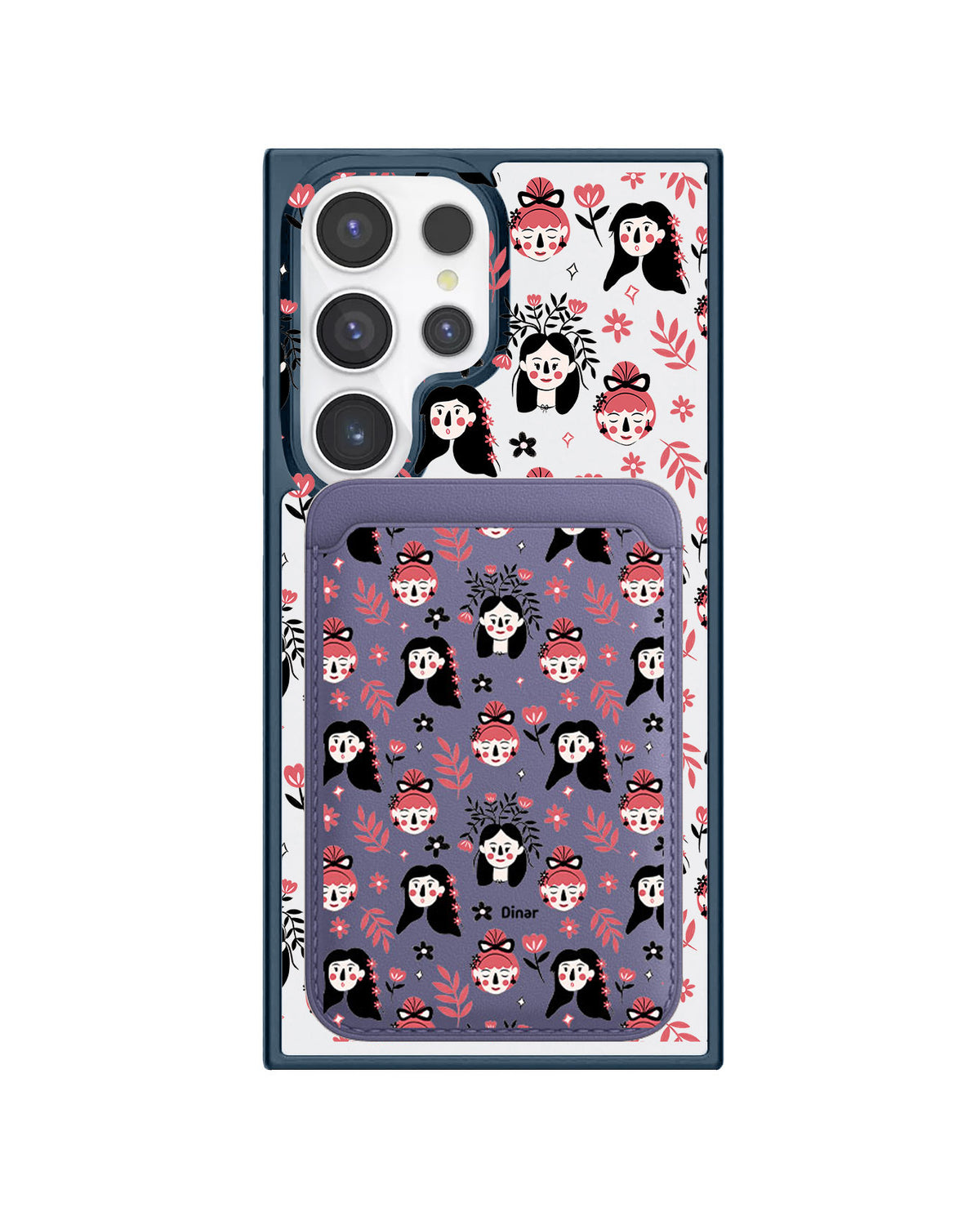 Android Magnetic Wallet Case - Flowery Faces