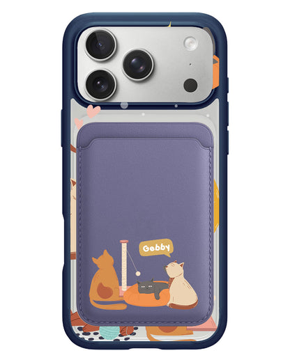 iPhone Magnetic Wallet Case - Playful Cat