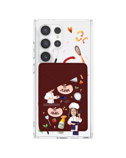 Android Phone Wallet Case - Face Grid Dream Chef