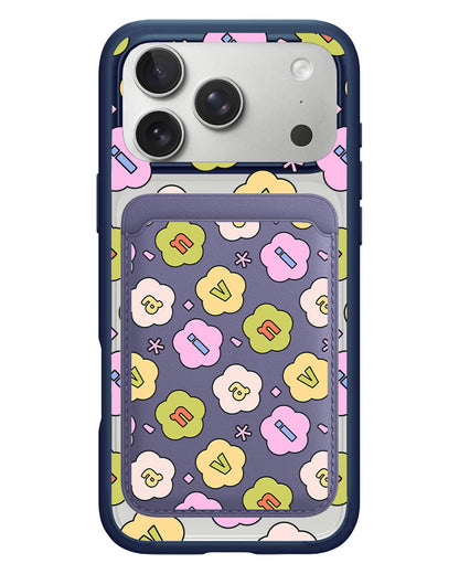 iPhone Magnetic Wallet Case - Flower Petals Monogram 1.0