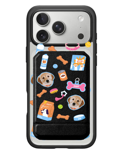 iPhone Magnetic Multifold Wallet - Pet Grid Puppy Sweet Treats