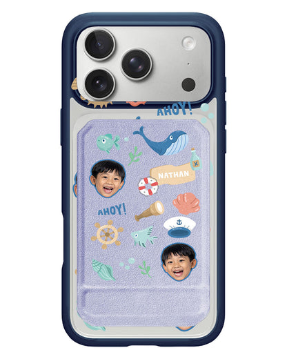 iPhone Magnetic Multifold Wallet - Face Grid Sailor