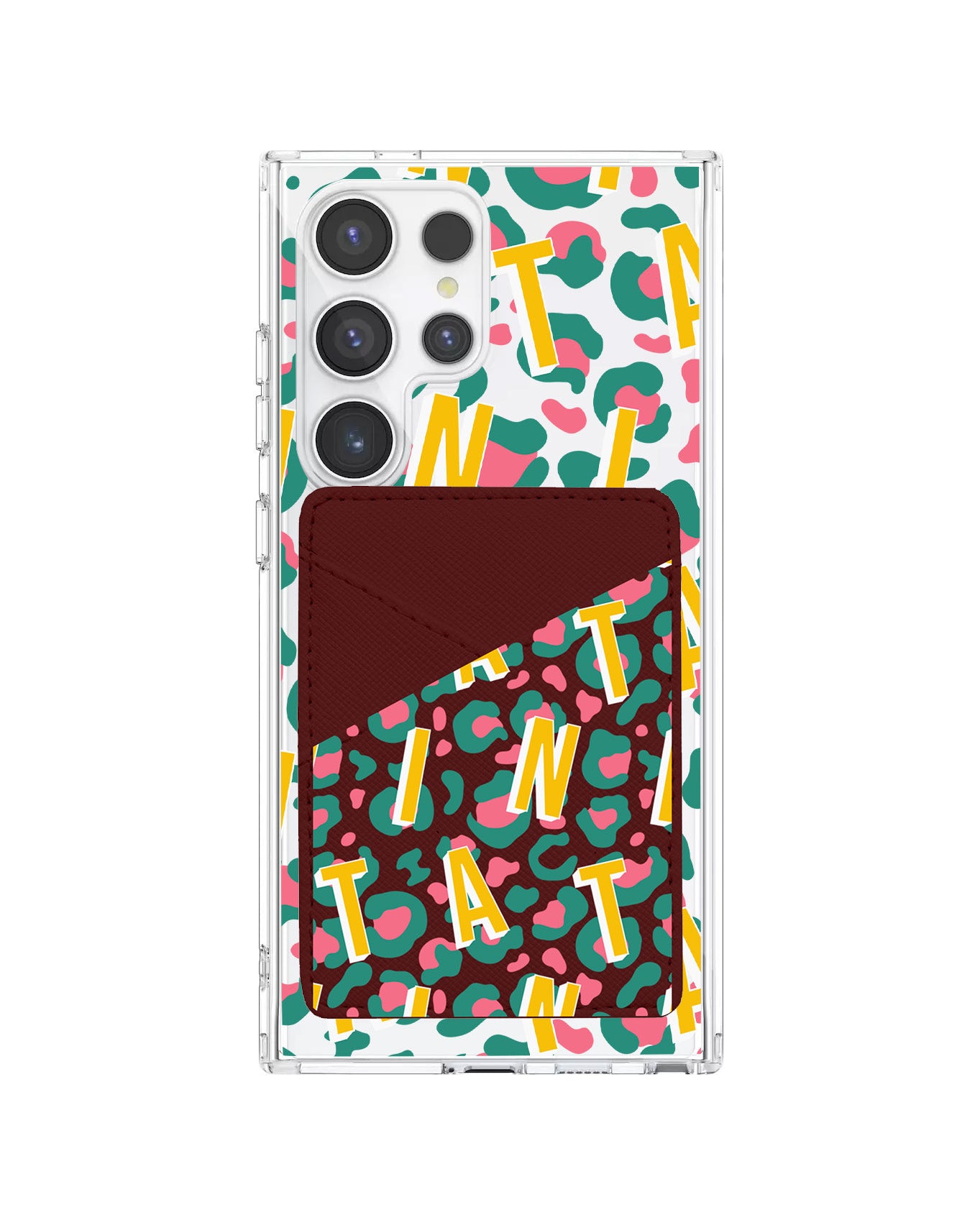 Android Phone Wallet Case - Leopard Monogram 4.0
