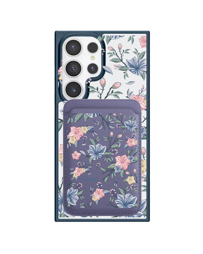 Android Magnetic Wallet Case - Pink & Blue Floral