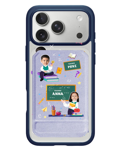 iPhone Magnetic Multifold Wallet - Face Grid Dream Teacher