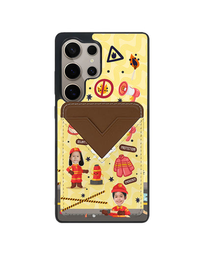 Android Avant Wallet Case - Face Grid Dream Firefighter