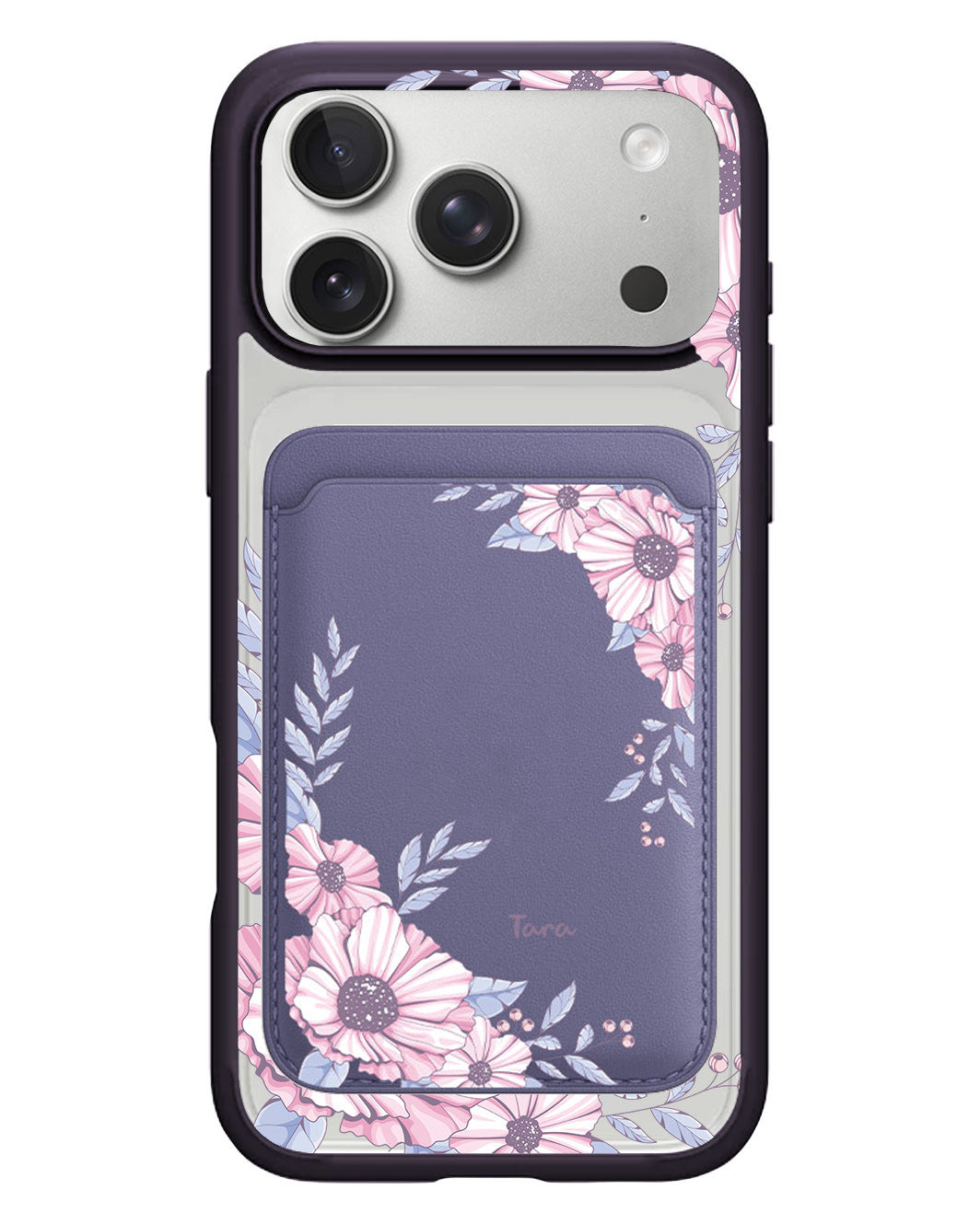 iPhone Magnetic Wallet Case - Pink Blossom