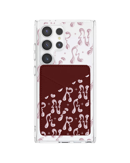Android Phone Wallet Case - Pink Chrome Monogram 2.0