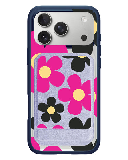 iPhone Magnetic Multifold Wallet - Daisy Hot Pink