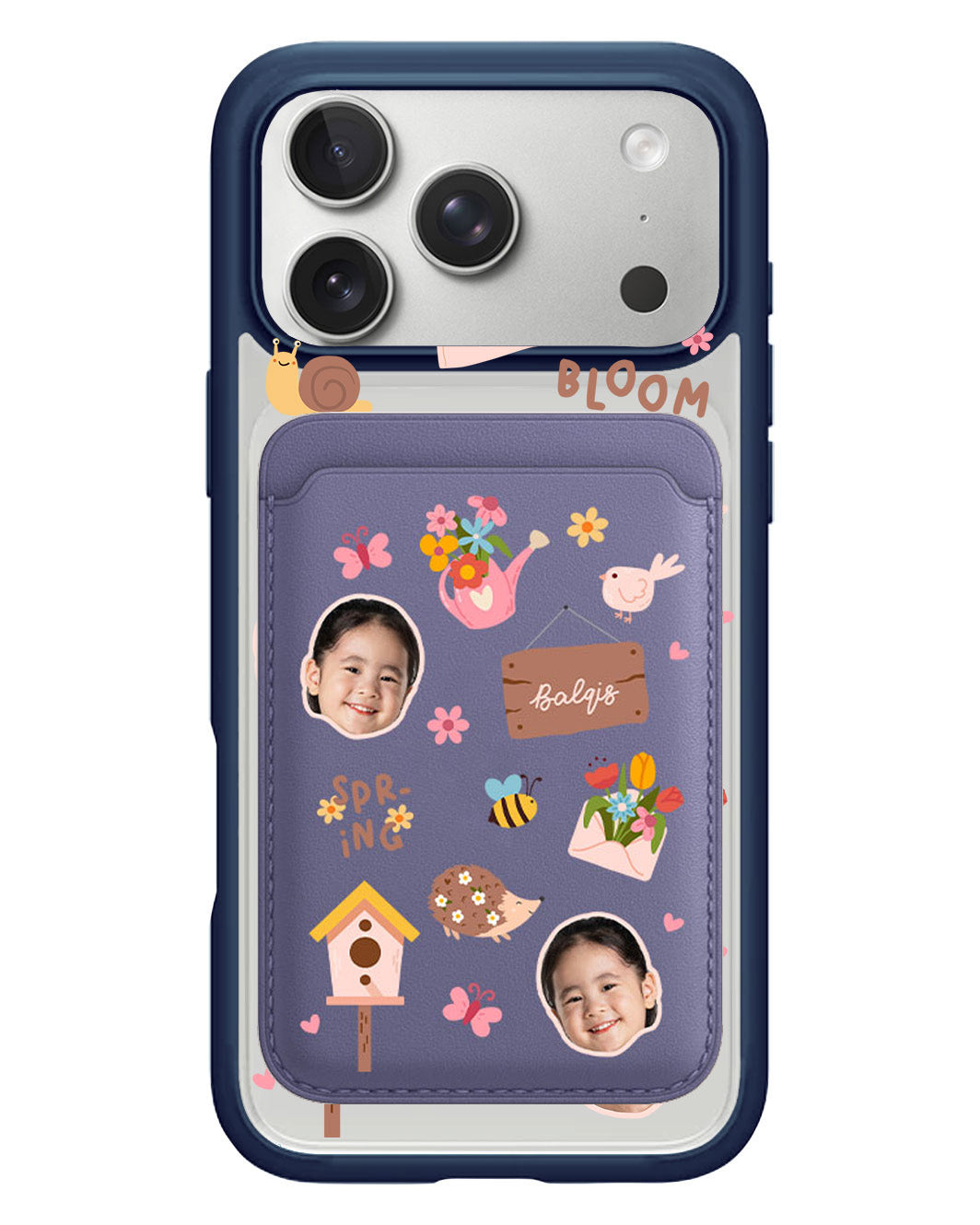 iPhone Magnetic Wallet Case - Face Grid Spring Bloom