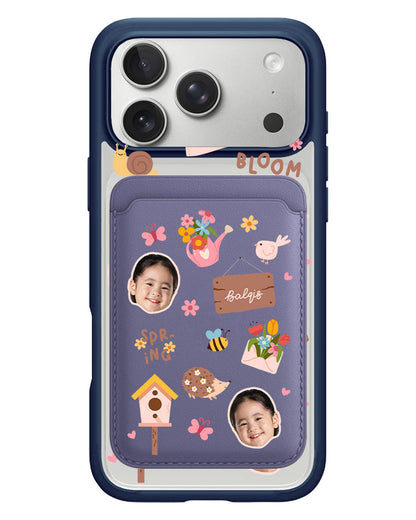iPhone Magnetic Wallet Case - Face Grid Spring Bloom