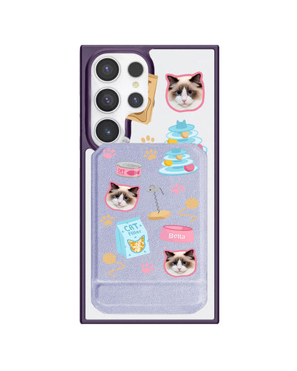 Android Magnetic Multifold Wallet - Pet Grid Kitty Playtime