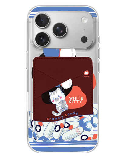 iPhone Phone Wallet Case - White Kitty