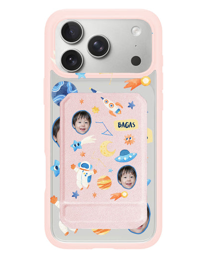 iPhone Magnetic Multifold Wallet - Face Grid Astronout