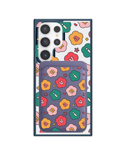 Android Magnetic Wallet Case - Flower Petals Monogram 3.0