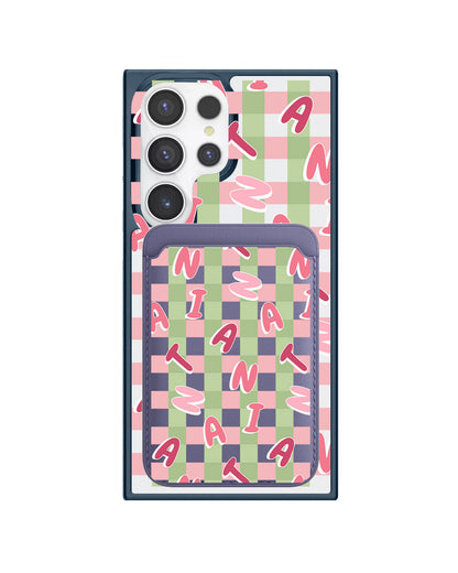 Android Magnetic Wallet Case - Checkered Monogram 4.0
