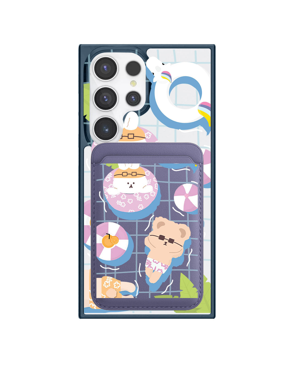 Android Magnetic Wallet Case - Pool Party Pink