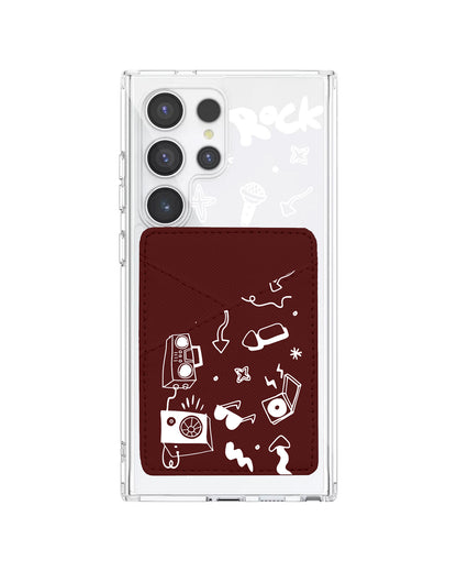 Android Phone Wallet Case - Rock N Roll White