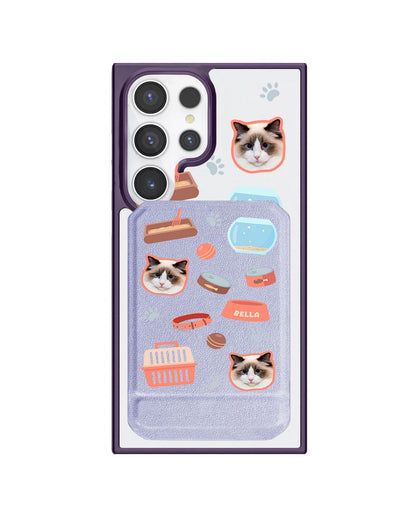 Android Magnetic Multifold Wallet - Pet Grid Kitty Cozy Corner