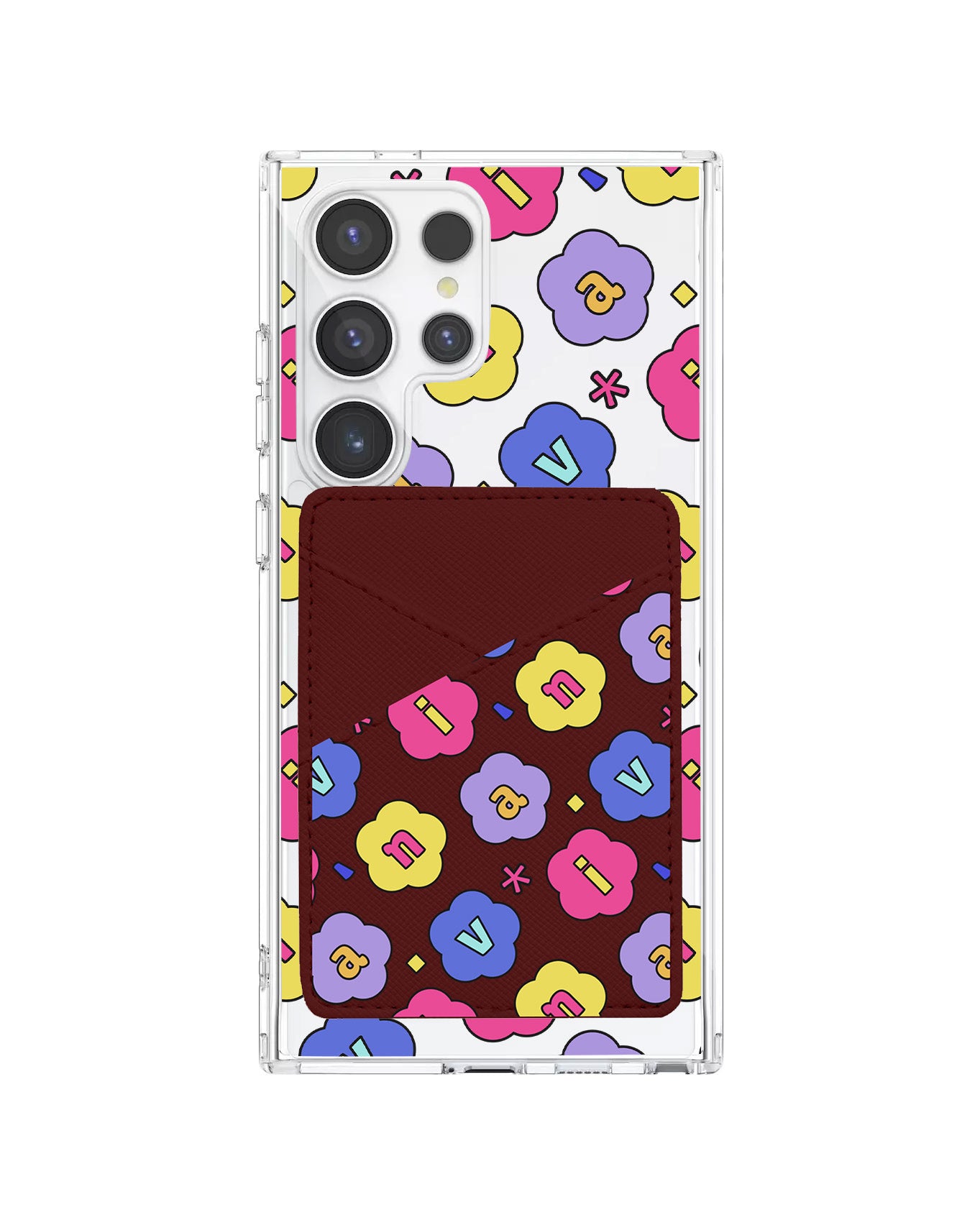 Android Phone Wallet Case - Flower Petals Monogram 2.0