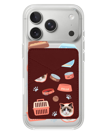 iPhone Phone Wallet Case - Pet Grid Kitty Cozy Corner