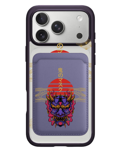 iPhone Magnetic Wallet Case - Oni Mask