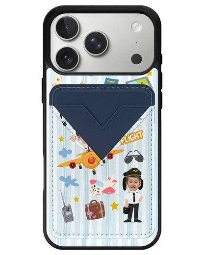 iPhone Avant Wallet Case - Face Grid Dream Pilot