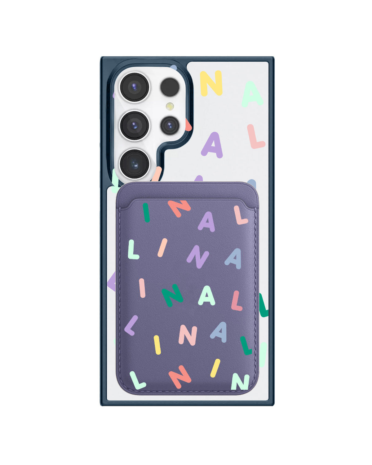 Android Magnetic Wallet Case - Monogram 2.0 Rainbow