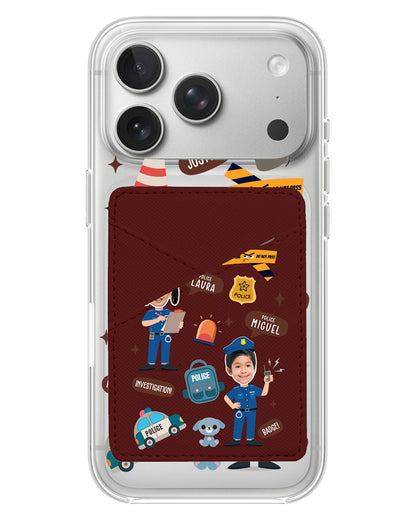 iPhone Phone Wallet Case - Face Grid Dream Police