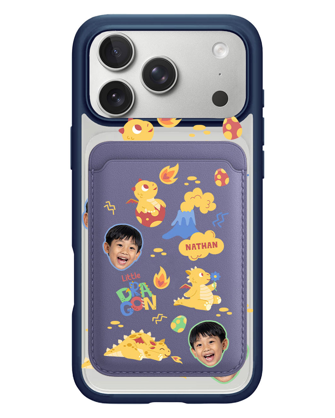 iPhone Magnetic Wallet Case - Face Grid Little Dragon