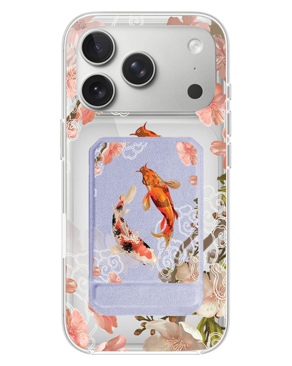 iPhone Magnetic Multifold Wallet - Oil Painting Koi