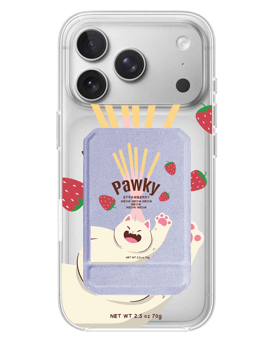 iPhone Magnetic Multifold Wallet - Pawky Cat