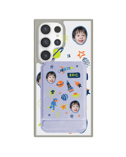 Android Magnetic Multifold Wallet - Face Grid Galaxy