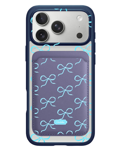 iPhone Magnetic Wallet Case - Coquette Blue Bow