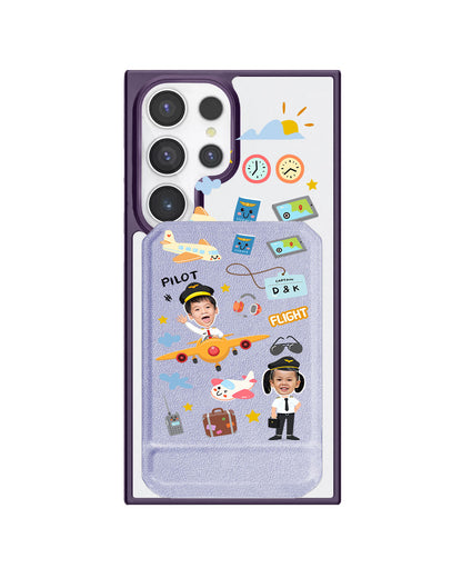 Android Magnetic Multifold Wallet - Face Grid Dream Pilot