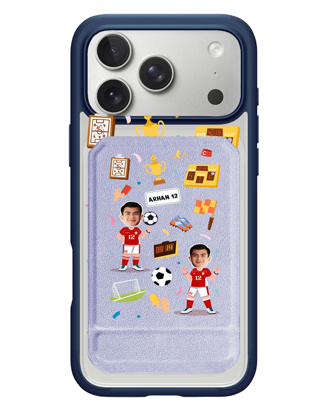 iPhone Magnetic Multifold Wallet - Face Grid Dream Soccer