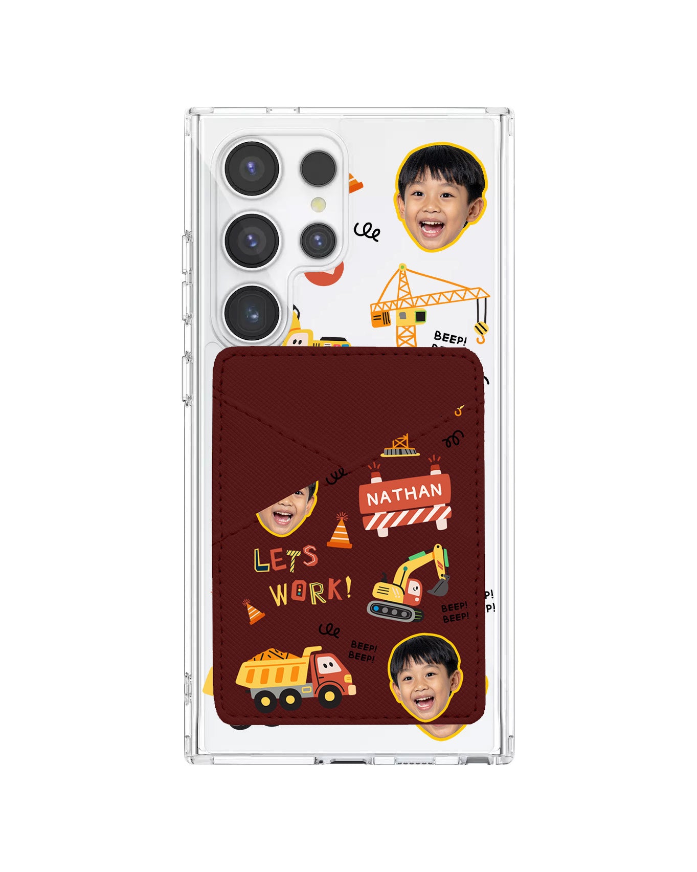Android Phone Wallet Case - Face Grid Construction
